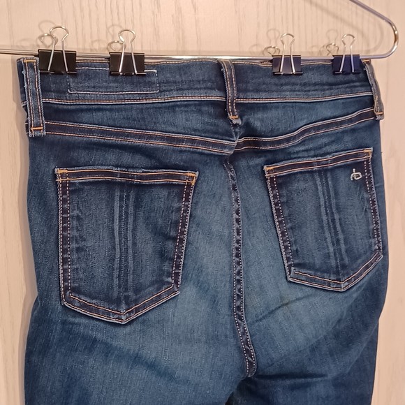 Rag & Bone Jeans, Size 27, High-Rise Skinny, Stretch Denim, Unfinished Hem - Picture 4 of 12